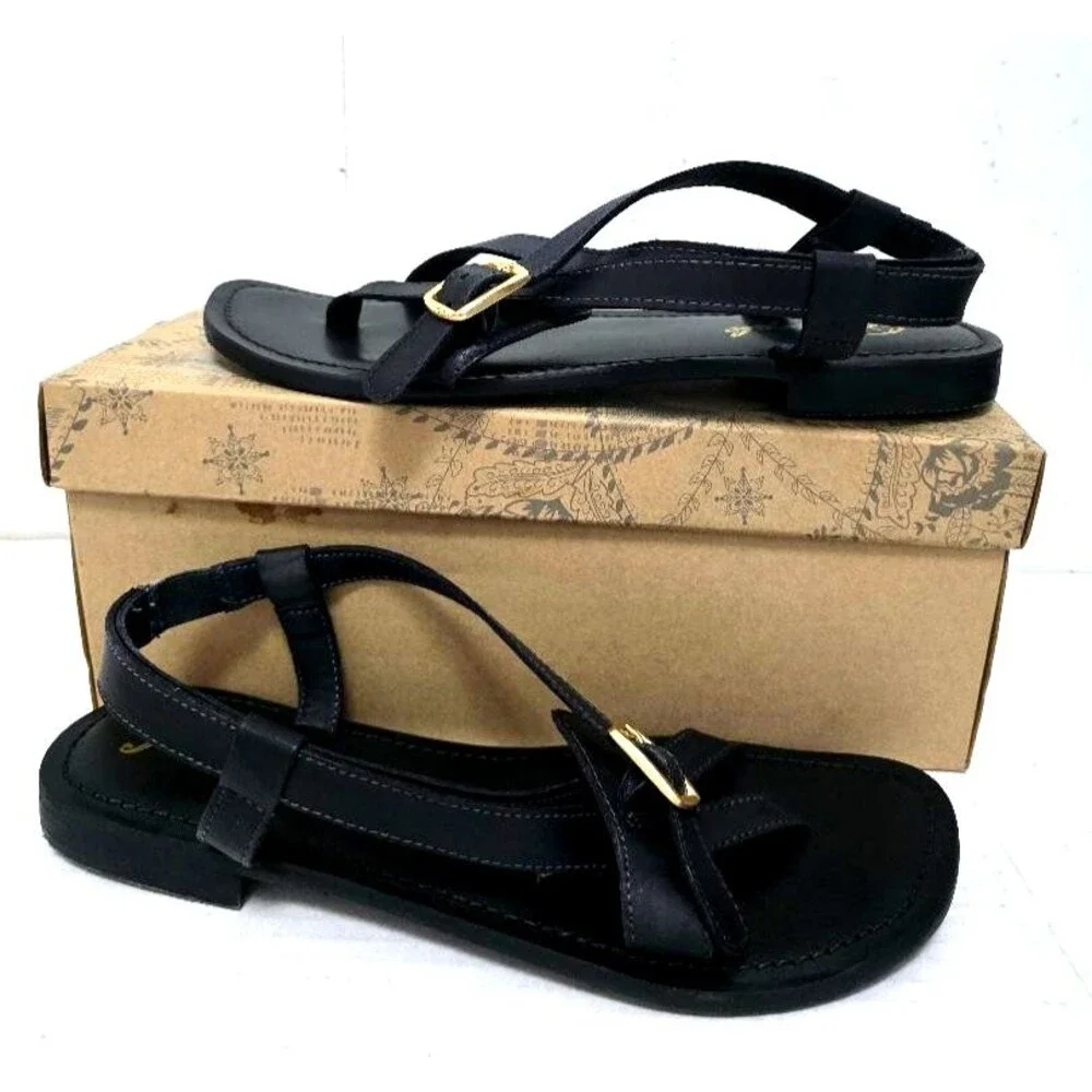 Free People Women's La Risa Black Strappy Sandals Size 10 M/ 40 Leather NIB $128